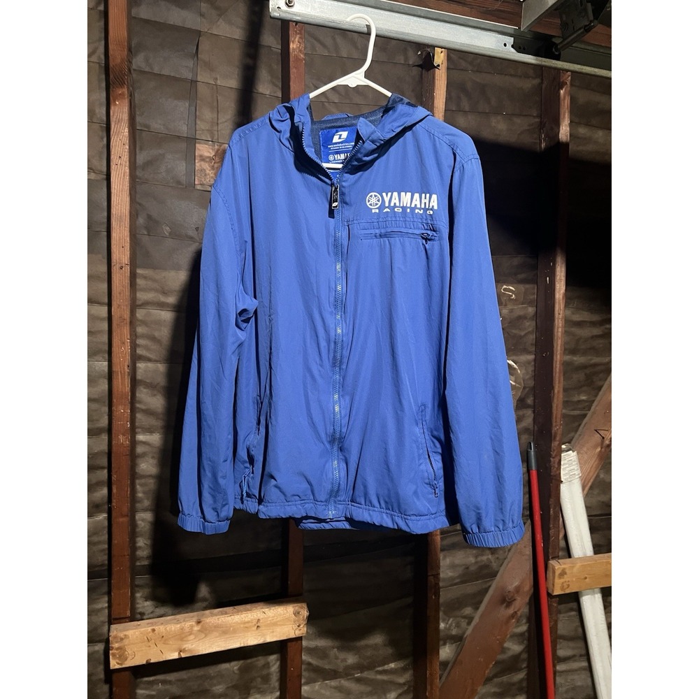 Yamaha Racing Windbreaker Jacket M Blue One Industries Licensed Moto Team Zip Up
